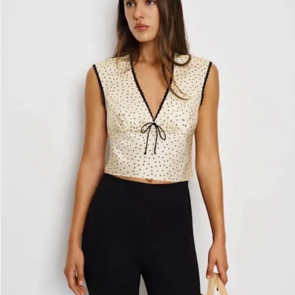 Reformation Cherry 100% Silk Top